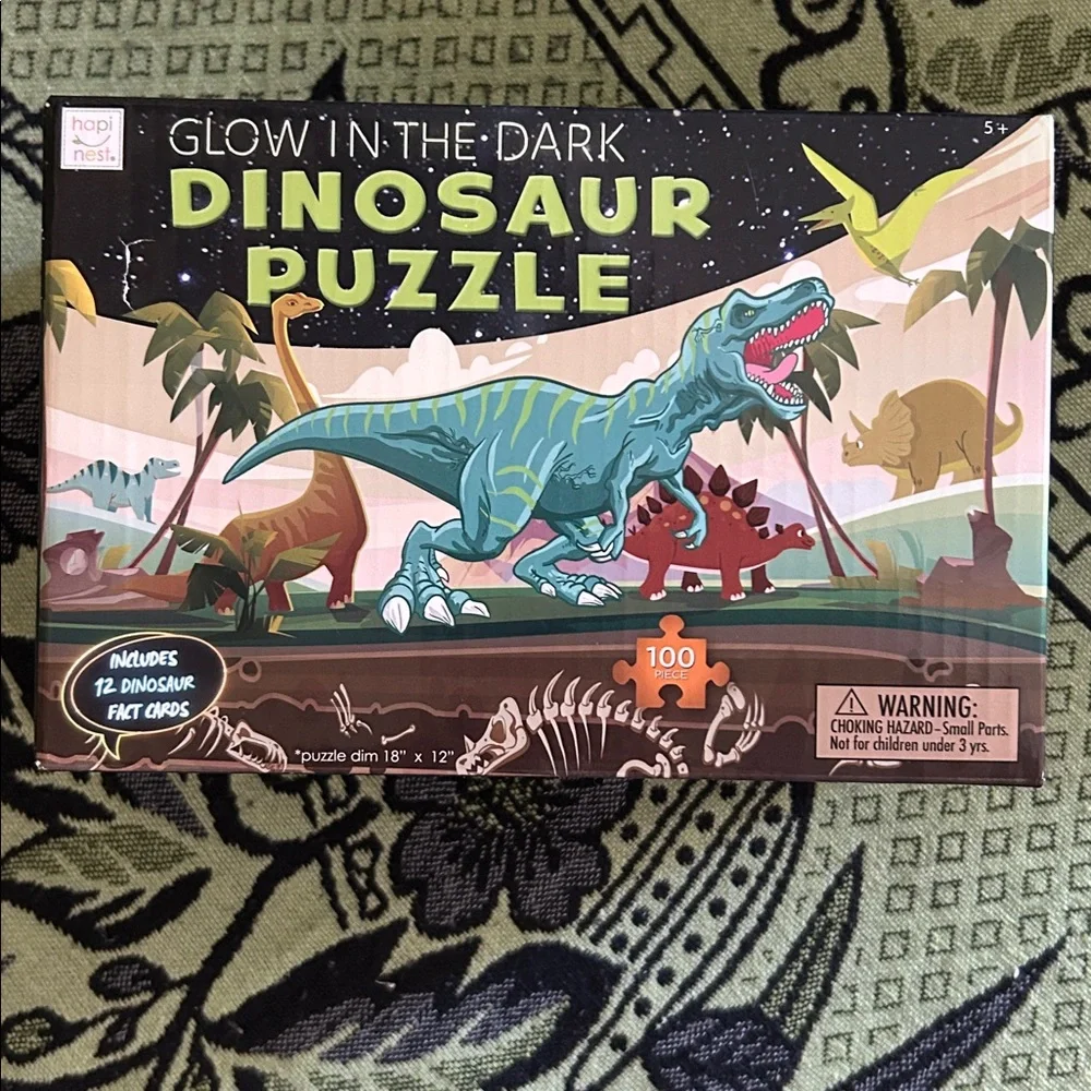 Glow in the Dark Dinosaur Puzzle - 100 Pieces